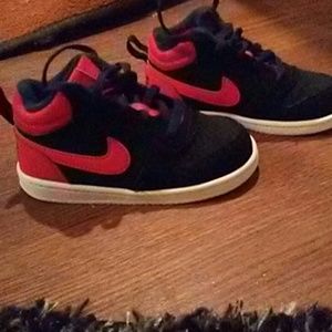 Boys Red & Black Nikes